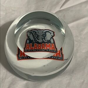 Vintage old logo University of Alabama big AL Glass Paperweight Office Home